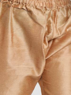 Gold Printed Cotton Silk Boys-Kurta-Pyjama 5