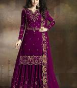 Purple embroidered art silk salwar
