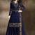Blue embroidered art silk salwar