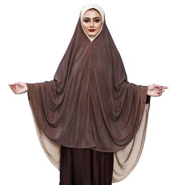 Justkartit Brown Color Instant Ready To Wear Women Abaya Makhna Scarf 1
