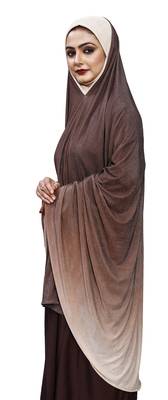 Justkartit Brown Color Instant Ready To Wear Women Abaya Makhna Scarf 2
