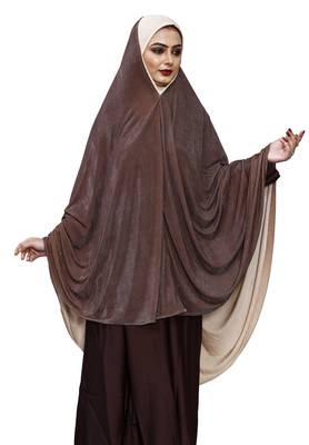 Justkartit Brown Color Instant Ready To Wear Women Abaya Makhna Scarf 4