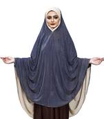 Justkartit Cream Blue Shade Plain Long Stitched Women Prayer Hijab Abaya