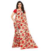 Multicolor printed georgette saree with blouse