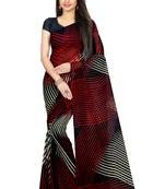 Multicolor printed georgette saree with blouse