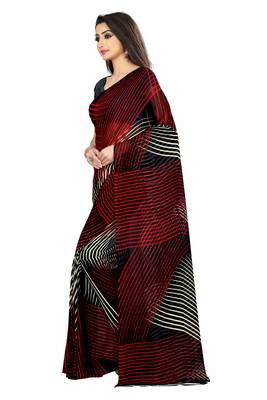 Multicolor printed georgette saree with blouse 2