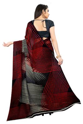 Multicolor printed georgette saree with blouse 3