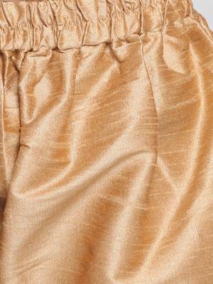  Maroon And Rose Gold Silk Blend Jacket, Kurta And Pyjama Set 5