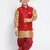  Maroon And Rose Gold Silk Blend Jacket, Kurta And Dhoti Set