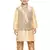  Gold Silk Blend Jacket, Kurta And Pyjama Set