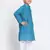 Blue Printed Cotton Boys-Kurta-Pyjama