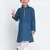 Blue Printed Cotton Boys-Kurta-Pyjama