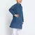 Blue Printed Cotton Boys-Kurta-Pyjama