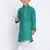 Green Printed Cotton Boys-Kurta-Pyjama