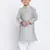 Grey Printed Cotton Boys-Kurta-Pyjama