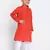 Red Printed Cotton Boys-Kurta-Pyjama