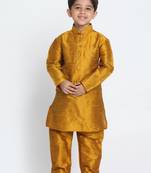  Mustard Silk Blend Kurta Pyjama Set