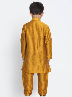  Mustard Silk Blend Kurta Pyjama Set 4