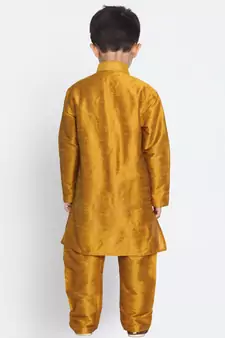  Mustard Silk Blend Kurta Pyjama Set