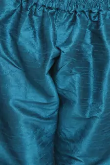  Turquoise Silk Blend Kurta Pyjama Set