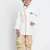 White Woven Blended Cotton Boys-Sherwani