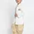 White Woven Blended Cotton Boys-Sherwani