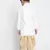 White Woven Blended Cotton Boys-Sherwani