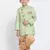  Mint Green And Rose Gold Cotton Blend Indowestern Sherwani And Dhoti Set