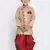  Biscuit And Maroon Cotton Blend Indowestern Sherwani And Dhoti Set