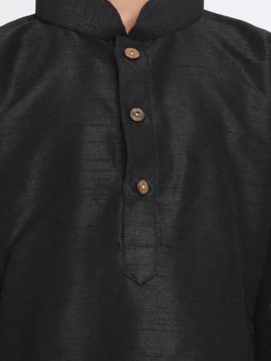 Black Printed Silk Blend -Dhoti-Kurta 3