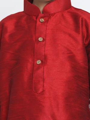 Maroon Printed Silk Blend -Dhoti-Kurta 3