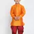 Orange Printed Silk Blend -Dhoti-Kurta
