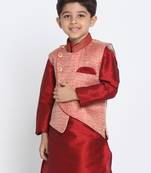  Pink Silk Blend Nehru Jacket