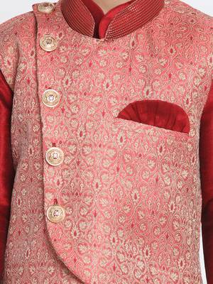  Pink Silk Blend Nehru Jacket 3