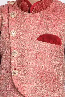  Pink Silk Blend Nehru Jacket