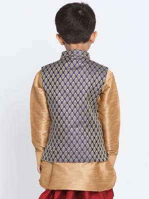Blue Printed Blended Cotton -Nehru-Jacket 4
