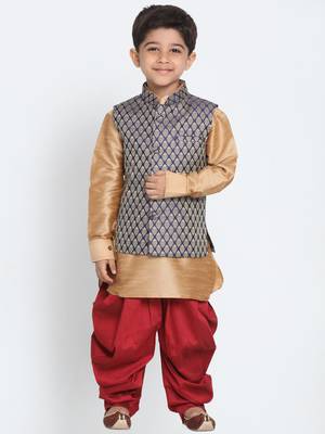 Blue Printed Blended Cotton -Nehru-Jacket 5