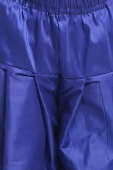 Boys Beige And Royal Blue Silk Blend Indowestern Sherwani And Dhoti Set