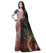 Multicolor printed georgette saree with blouse