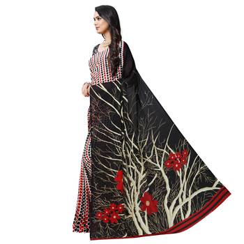 Multicolor printed georgette saree with blouse 2