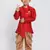 Maroon Woven Silk Blend Boys-Sherwani