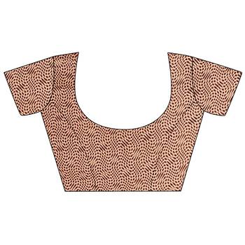 brown printed georgette saree with blouse 5