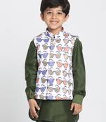  Dusty Colours Cotton Satin Blend Nehru Jacket