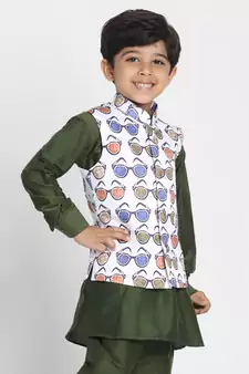  Dusty Colours Cotton Satin Blend Nehru Jacket