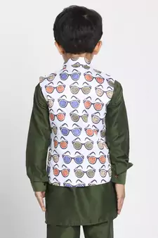  Dusty Colours Cotton Satin Blend Nehru Jacket