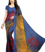 Multicolor printed georgette saree with blouse