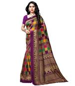 Multicolor printed georgette saree with blouse