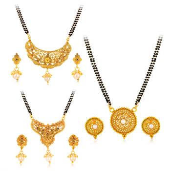 Yellow pearl mangalsutra 1