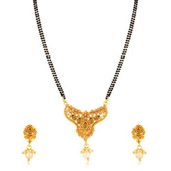 Yellow pearl mangalsutra 5