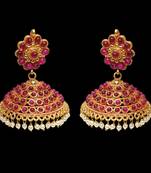 temple traditional uncut rubies jhumka